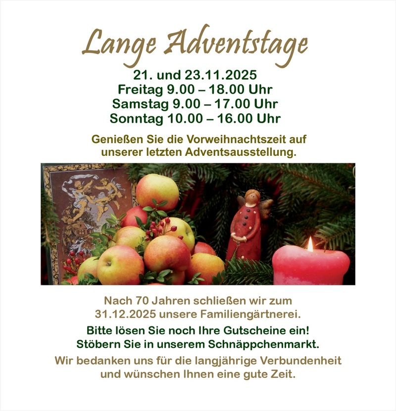 Adventsausstellung Gärtnerei Messmer